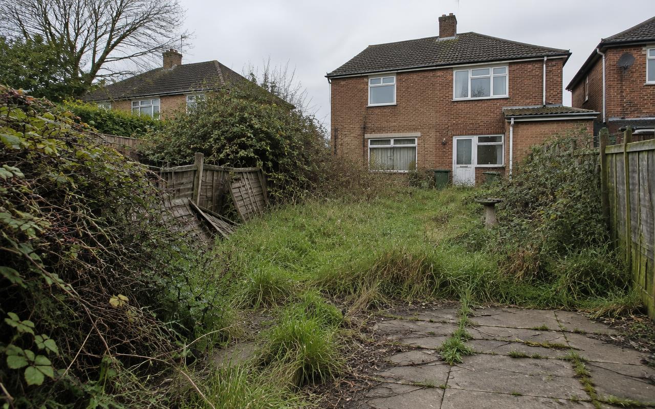 Complete garden transformation — before